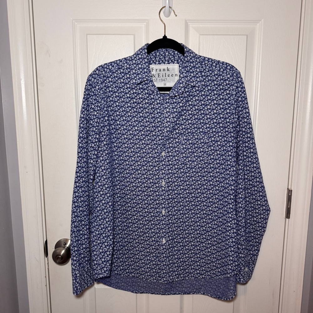 Frank & Eileen Blue Floral Eileen Relaxed Button Up Shirt